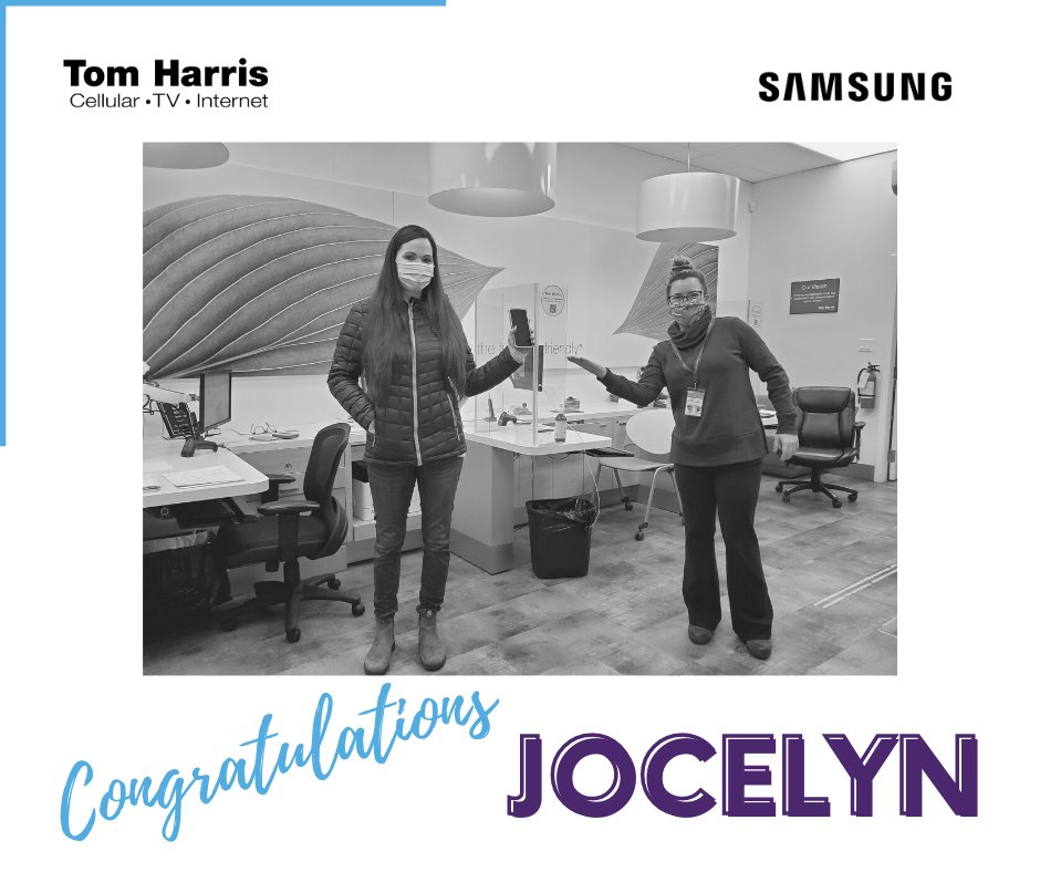 TomHarris's tweet photo. Congratulations to Jocelyn for being the lucky winner of our "We'll pay your bill for 1 year!" contest in partnership with @SamsungCanada 

#TomHarris #RemarkableService https://t.co/iwttvVadlj