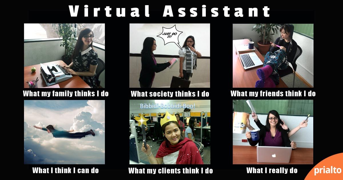 LouCabase's tweet image. &quot;REALITY ABOUT BEING 
A VIRTUAL ASSISTANT&quot;

#VAHUMOR #VALAUGHS