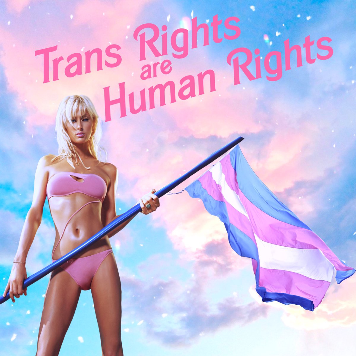 ParisHilton's tweet photo. #TransRightsAreHumanRights 🏳️‍⚧️ 
Sending love to all my beautiful, brave friends in this amazing community. I stand with you. Hope that everyone can open their hearts &amp; minds to work together so the world will become a safe place &amp; everyone can be themselves. #TransDayOfVisibility https://t.co/GPn0iBSLHL