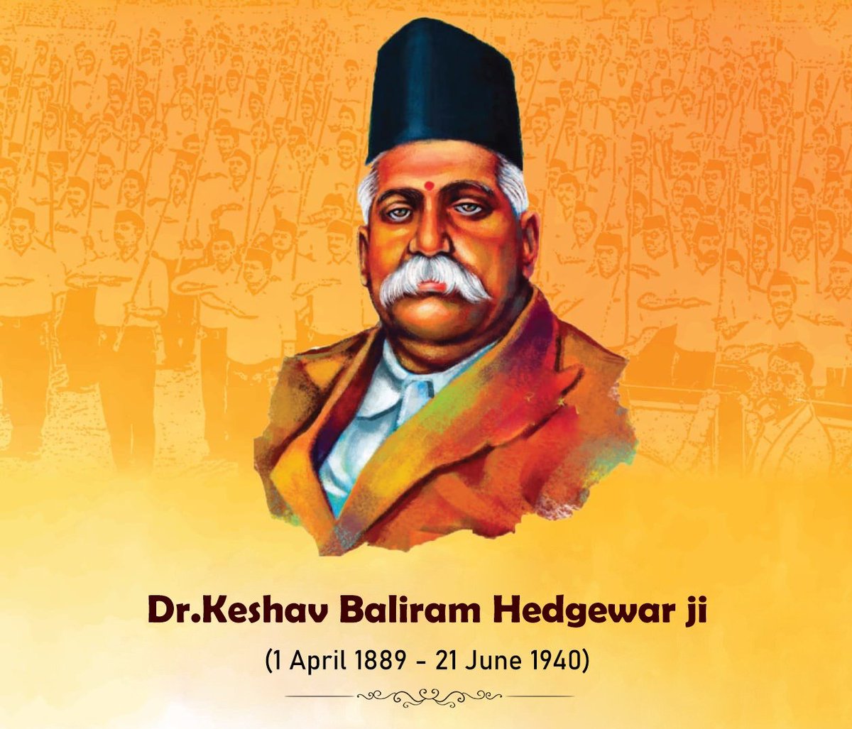 VaraPrasadOffl's tweet photo. Remembering Founding Sarsanghachalak of the Rashtriya Swayamsevak Sangh and a prominent member of the right wing party Hindu  Mahasabha Dr. #keshavbaliramhedgevar Ji on his Birth Anniversary. @RSSorg
@DrMohanBhagwat
#FounderOfRSS #DrKBHedgewarJi https://t.co/IhcQRaeDF4