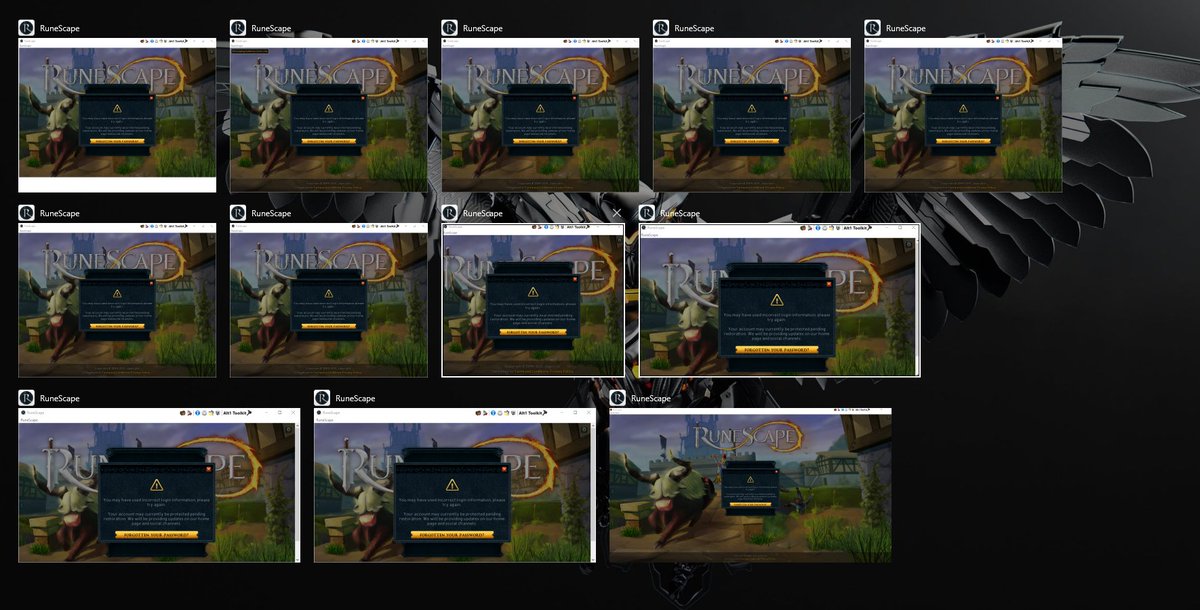 Odiras_RS's tweet photo. @EagleRS3 Still locked out on 12 accounts. But hey, that new fancy X button we got on Monday to close the login message sure is nice. Best content update ever. https://t.co/bLfgAFh04G