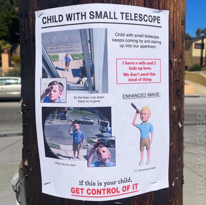bestofnextdoor's tweet photo. "CHILD WITH SMALL TELESCOPE" https://t.co/FIKXwBSkjL