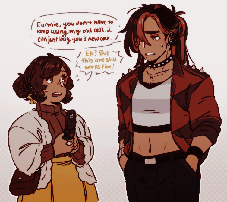 petalpaladin's tweet photo. [#PKMN | OCs] fun fact: euna uses nox's old ass n/okia flip phone and by the time he finally convinces them to get an upgrade, it's being held together by ducktape and pure spite https://t.co/D8U4rIWPsd