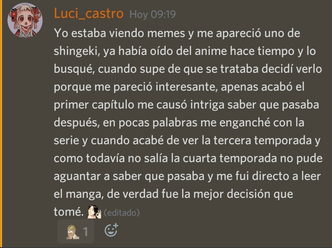 Otra anécdota sobre la manera en que algunos fans conocieron Ataque a los Titanes.

#EntreguenSusCorazonesPorSiempre