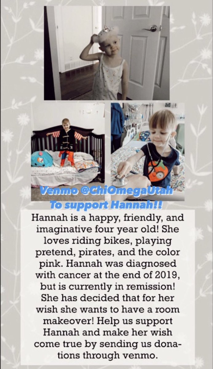 daylincox_1's tweet photo. Hey Twitter please help me in getting donations for sweet Hannah!! Venmo @ChiOmegaUtah, anything helps!💙🌟 https://t.co/xo3owWiNDQ