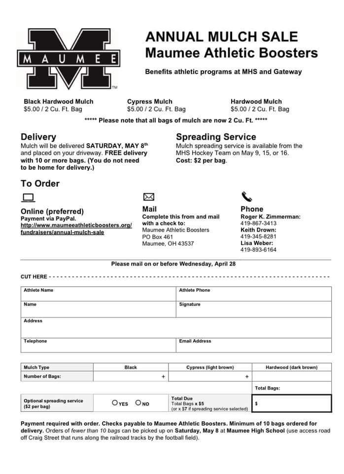 The wait is over, the Maumee Athletic Boosters mulch sale is here!!! YES <a href="/MaumeeHockey/">Maumee Hockey</a> is  offering mulch spreading for an additional fee. Please note all bags are 2 cubic ft. this year. #WeAreMaumee #PantherFamily #MaumeeStrong