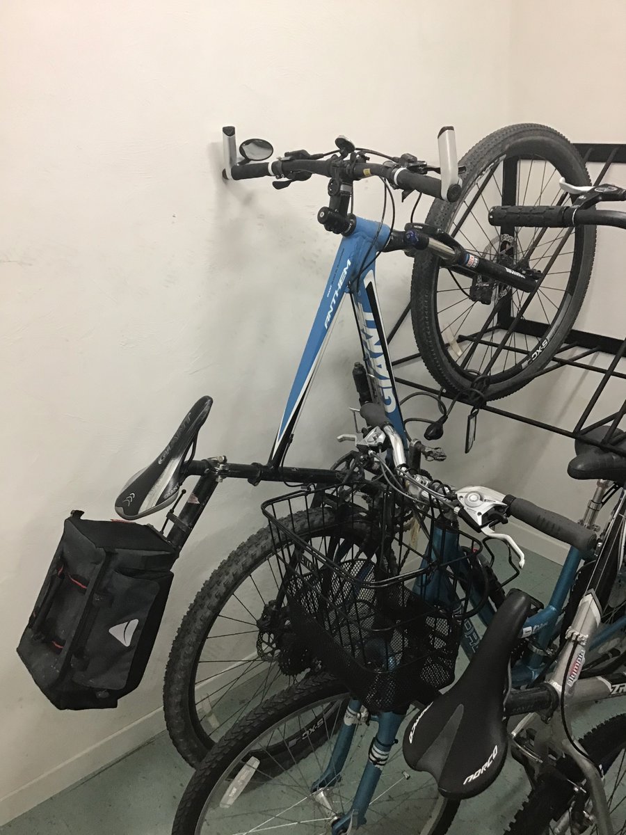 UNB_JAF's tweet photo. @ShiftNB If this works, then I should have sent a picture of my bicycle in its home in the apartment bike room.  I had it out four times last week when we had the spot of nice weather.  Had to inflate tires and lubricate chain then the bike was working like a charm. https://t.co/Pvz796Bmk1