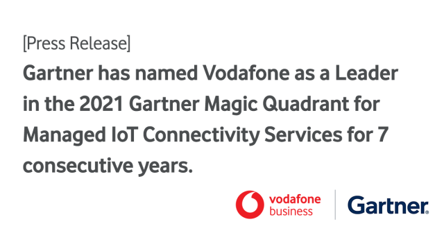 Kit_H_B's tweet photo. Gartner named Vodafone as a Leader in the 2021 Gartner Magic Quadrant for Managed IoT Connectivity Services Worldwide. Find out why here: @VodafoneIoT #MagicQuadrant https://t.co/VJOSVkGzyr https://t.co/Q4jKQE9c2D