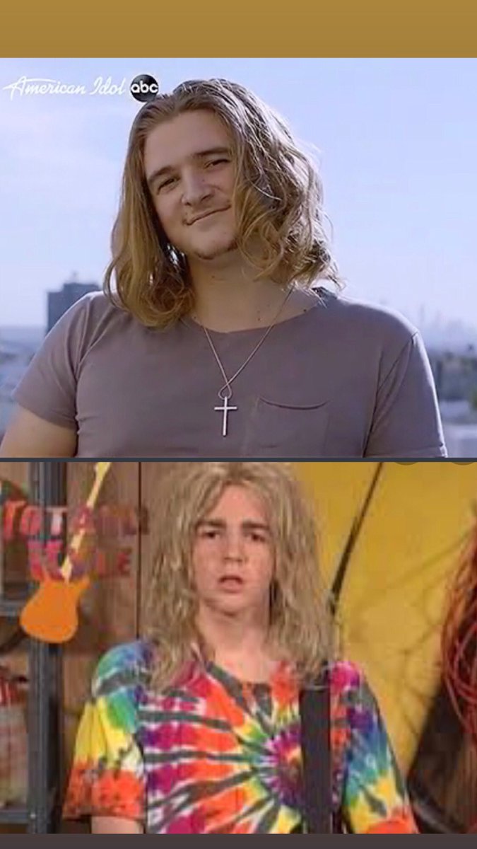 ColbyAdelle's tweet photo. Tell me you don’t see this.. @colinjamieson_  is Kyle from the Amanda show all grown up 😂😂 @AmericanIdol https://t.co/Jh58DYpPuE