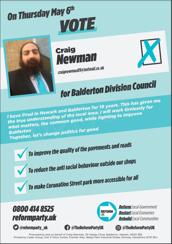 My candidacy is becoming more official!

I can't wait to start canvassing for <a href="/reformparty_uk/">Reform UK</a> 

#ChangePoliticsForGood