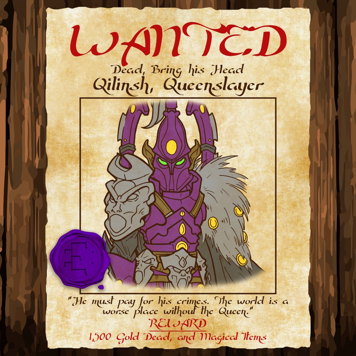 BoardBounty's tweet photo. Finally, Qilinsh. A former member of a now fallen kingdom, he infiltrated the royal guard of their enemies and climbed the ranks. 

He finished his mission, unfortunately much too late. Two kingdoms fell that day, and now he roams the countryside, escaping justice. https://t.co/JLgfUOn2o8