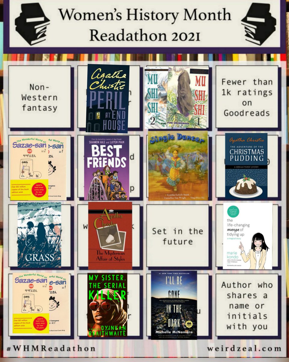 elfbook_s's tweet photo. Forgot to post the bingo board for #WHMReadathon
Here's the completed board. Got two bingo!🎉🎉 https://t.co/aX7E62WFJt