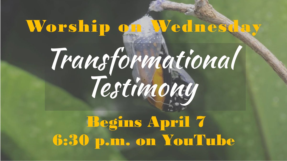 NHUMC1604Campus's tweet photo. NEW WOW - Worship On Wednesday series begins April 7 - Transformational Testimony - 6:30 p.m. on YouTube channel:  https://t.co/jRYEqyt6q1   #NHUMC #northernhillumc
Join us and listen to some of our Leaders of NHUMC and hear their testimonies. https://t.co/SiKUOtqghq