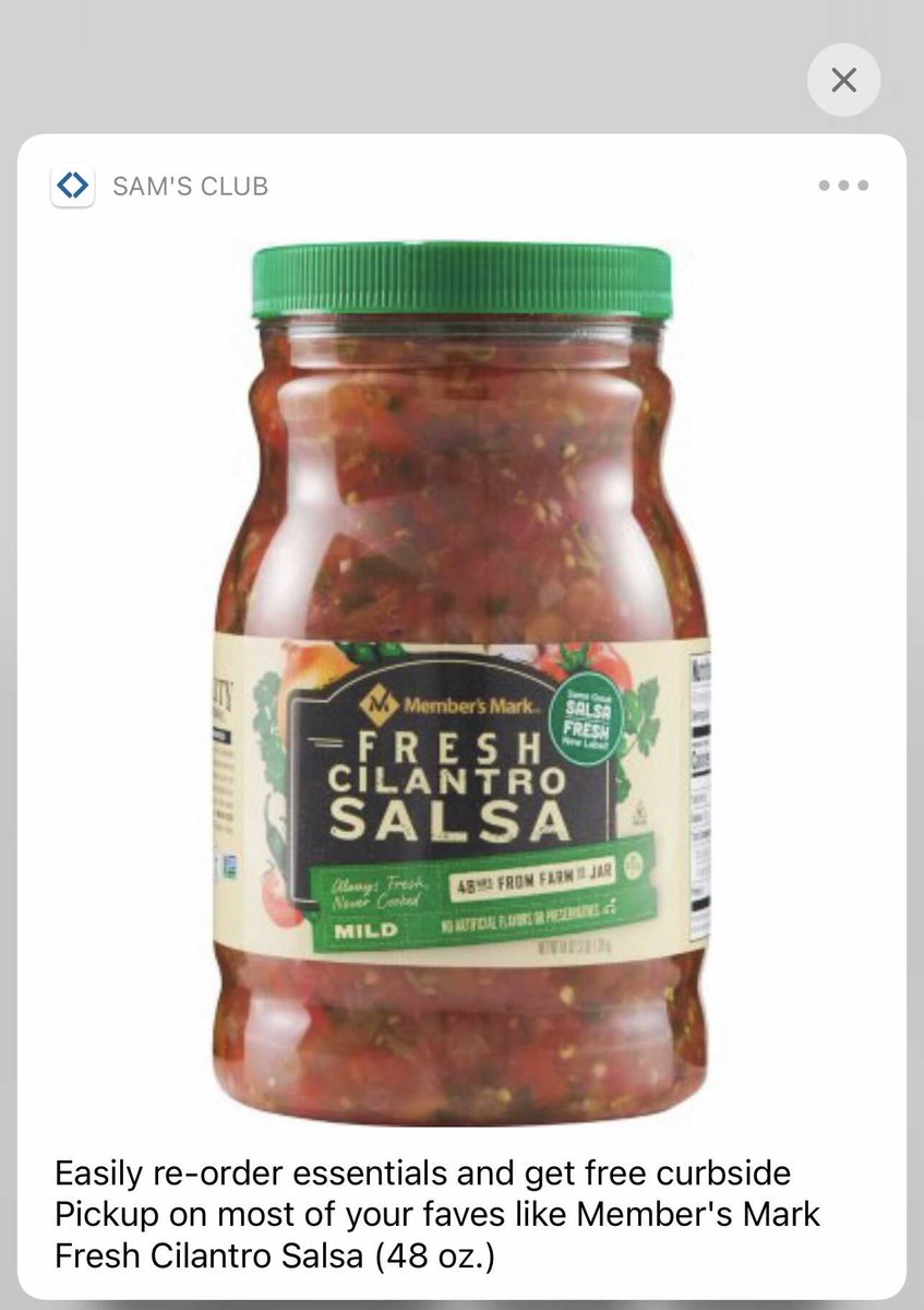 troyglidden's tweet photo. Pretty much the entire reason why we have a @SamsClub membership and they know it 😅🤤 #essentials #salsaislife https://t.co/a1HNfp71Wr