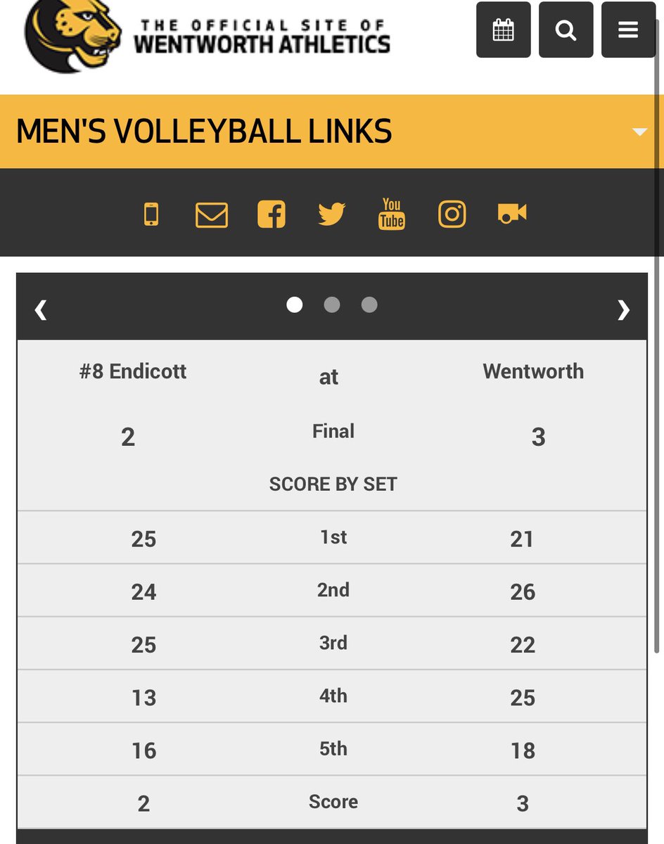 OhhhKpend's tweet photo. So much fun watching WIT battle vs Endicott to a gritty, power-packed 5 set win! Great work @AnthonyK1117 (47 assists, 2 kills) and  his squad! Proud coach watching from home! Love the stream quality! #MayWeAll #GoGwam #AlmostBoysSeason !!! @WITVolleyball 👍🏻💪🏻🏐 https://t.co/FADAQj7Hjz