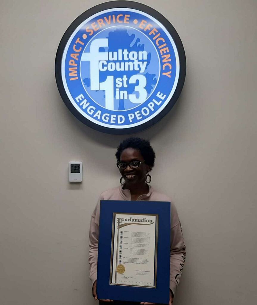 CarlaMorrison's tweet photo. As we close out #WomenHistoryMonth, I want to thank @FultonInfo Commissioner @marvinarrington, for acknowledging the hard work of my team &amp; I during this GLOBAL Pandemic #COVID19
#Proclamation
#COVID19ResponseTeam
#TeamCarlaM Appreciation Day 
#CaseInvestigators
#ContactTracers https://t.co/ekRfVMXrGF