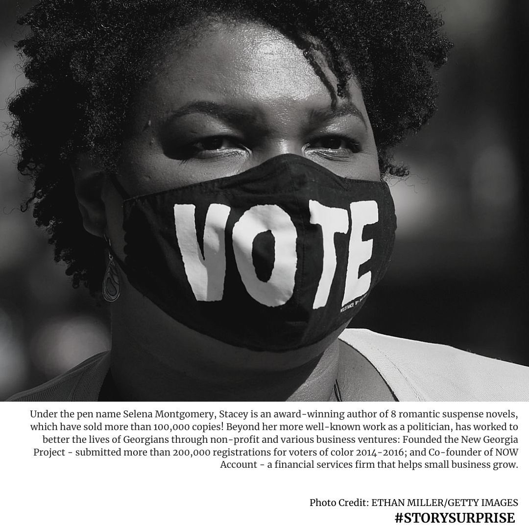 WomenStorySalon's tweet photo. Our final #WomensHistoryMonth #StoryADay: @staceyabrams! Check out her #StoryCore, #OriginStory, #StorySurprise &amp; her thoughts on owning &amp; telling your own story #InHerWords #WomeninPolitics #OurTimeisNow #Leadership #genderjustice #EqualityCantWait https://t.co/3bJ1BjunsL