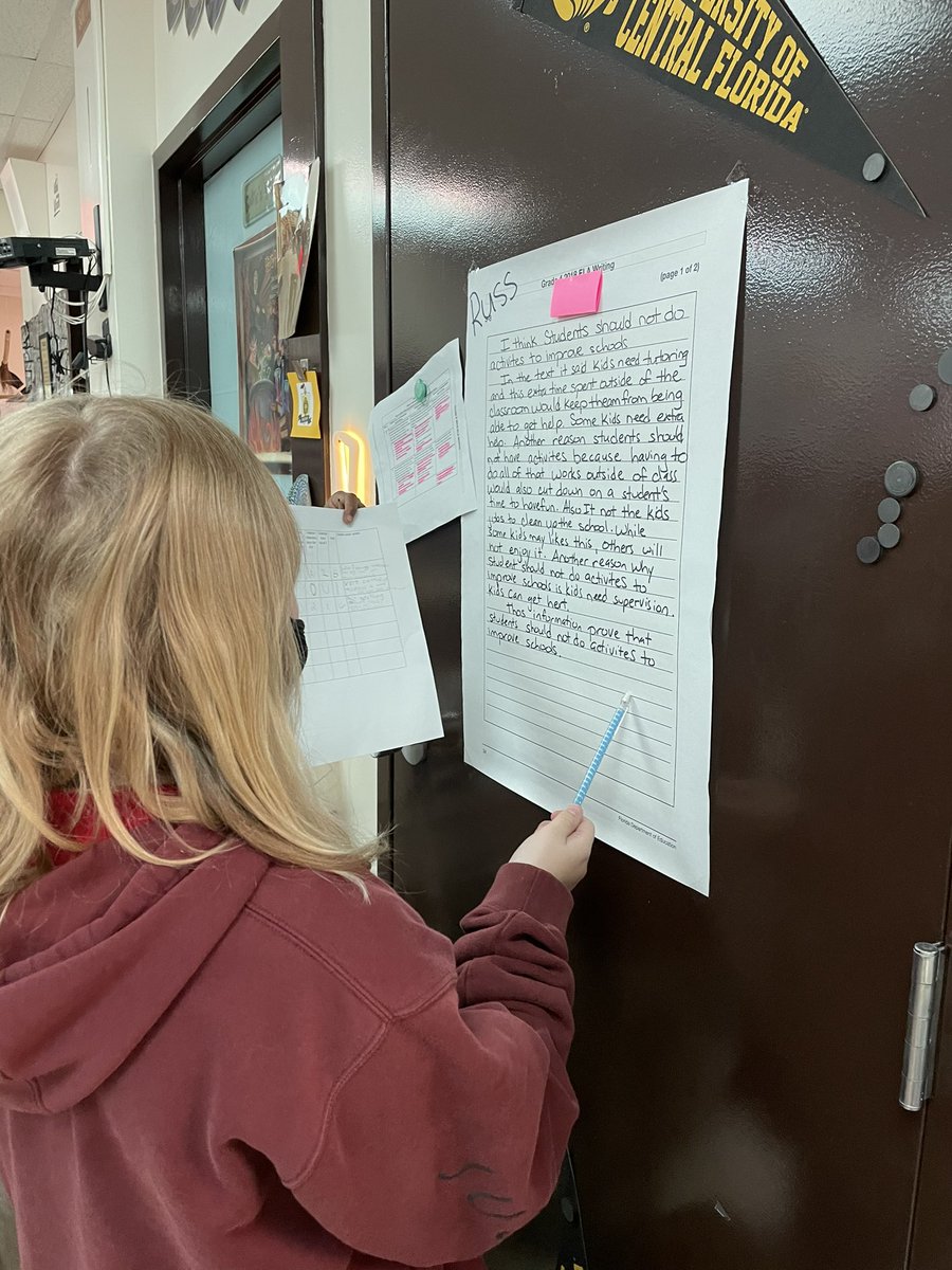 Today we did a FSA writing gallery walk! They had to use the rubric to figure out what each essay scored. I heard so many great discussions from my students. #wegotthis <a href="/cside66/">Veronica Ayers Hernandez</a> #hhsk8knights