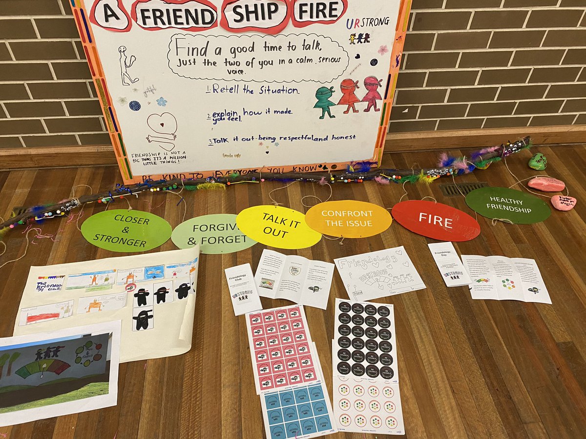 annebeede's tweet photo. Stage 2 have been working on how to share their learning about Friendology with the wider school community of GEPS! Stickers, videos, mural proposals... We’re working on building stronger, happy friendships! @LJaneReynolds @urstrong @connectingmandy https://t.co/N0yo8c2IWw