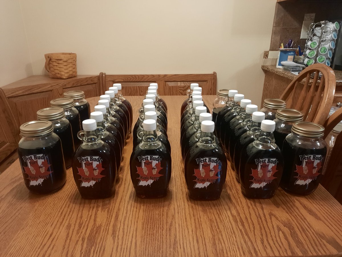 This year's yield of Best Bud's Maple Syrup. It's just under 6 gallons.