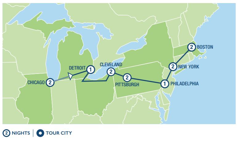 AmericanTours1's tweet photo. Drive the GREAT NORTH MUSIC TOUR. Bookable with ATI!

#roadtrip #driveamerica #visittheusa #chicago #detroit #cleveland #pittsburgh #philadelphia #newyork #boston #travelagent #scenicroute #travel #tourism #travelgram #roadtripusa #outdoorsusa #letsgothere #letsmakeplans https://t.co/pHdU5AP41k