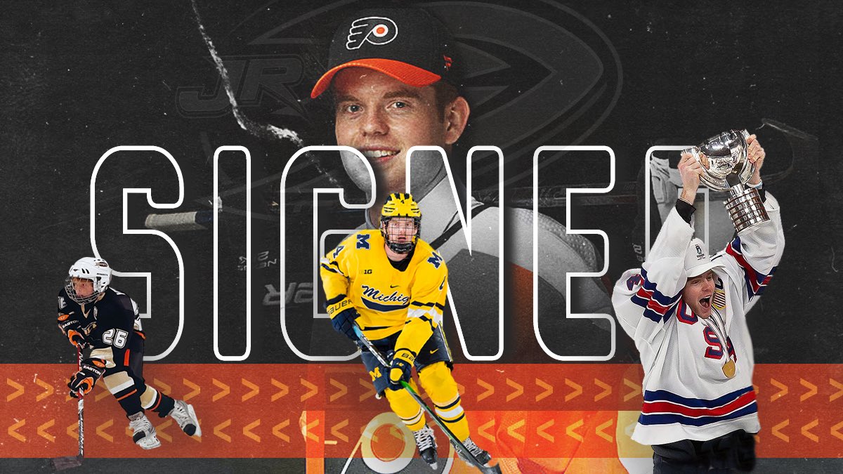 The_Rinks's tweet photo. Congrats to Jr Ducks Almun @camyork2 on signing an entry level contract with the @NHLFlyers!
#TheRinks #JrDucks https://t.co/SQwenla5id