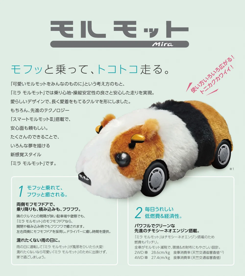 新たなる挑戦？ダイハツが新型軽「ミラ モルモット」を発売www