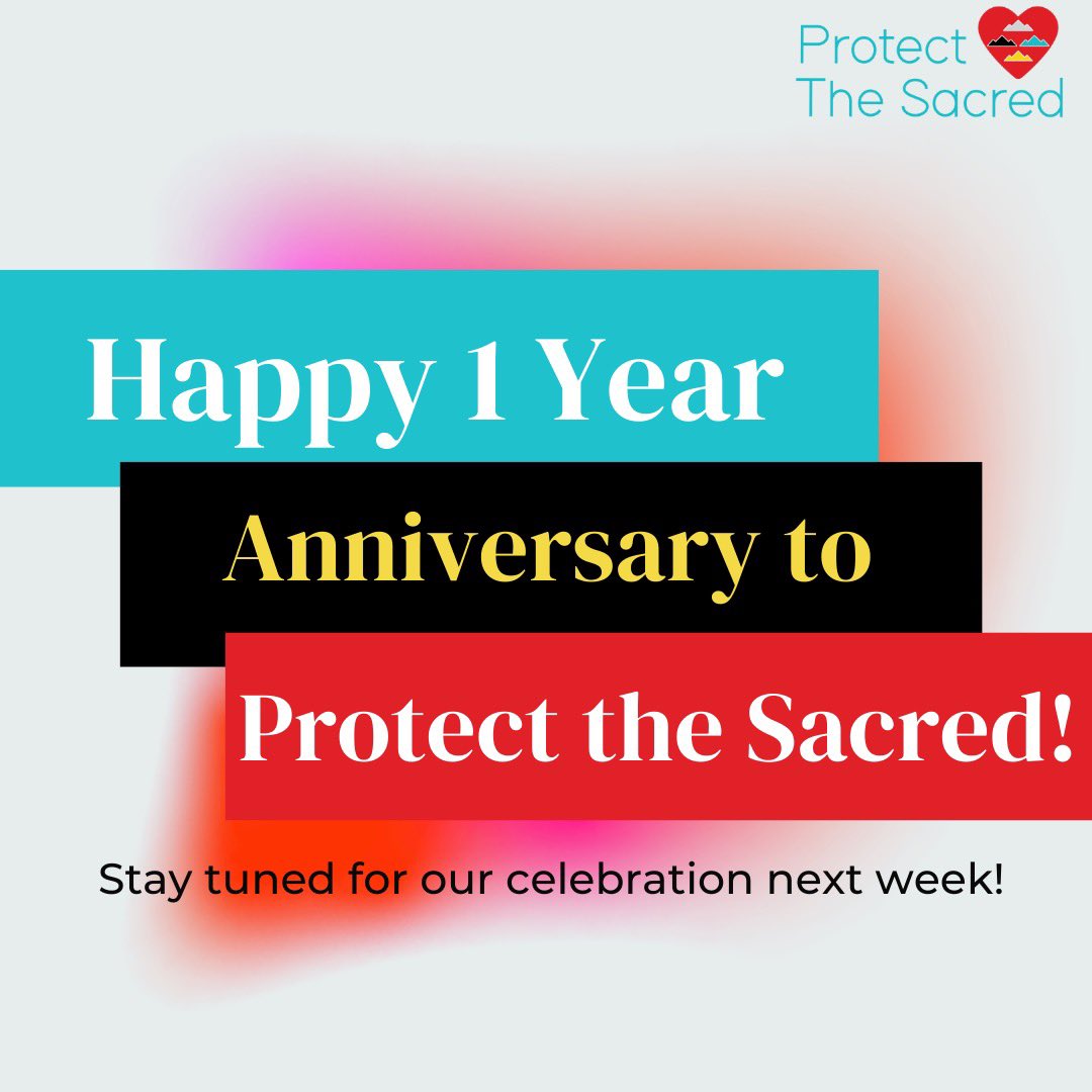protect_sacred's tweet image. Happy anniversary to us and all of you - our PTS family and community! We appreciate you! Stay tuned for our anniversary celebrations next week. Ahéhee’! 🍃💕✨ #StrongResilientIndigenous #NativeCentury