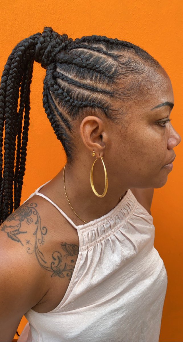 IngridBkham's tweet image. Dernière réalisation ♥️ 
#CornrowPonytail 
À très vite mes girls 💋