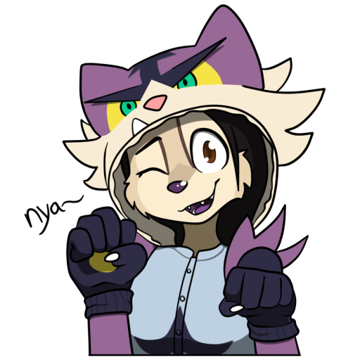kayotters's tweet photo. like nya and stuff. kitty kigurumi. (soft and sticker versions)

incineroar isn't my Smash main, but i do enjoy playing them https://t.co/stq2otoEU0