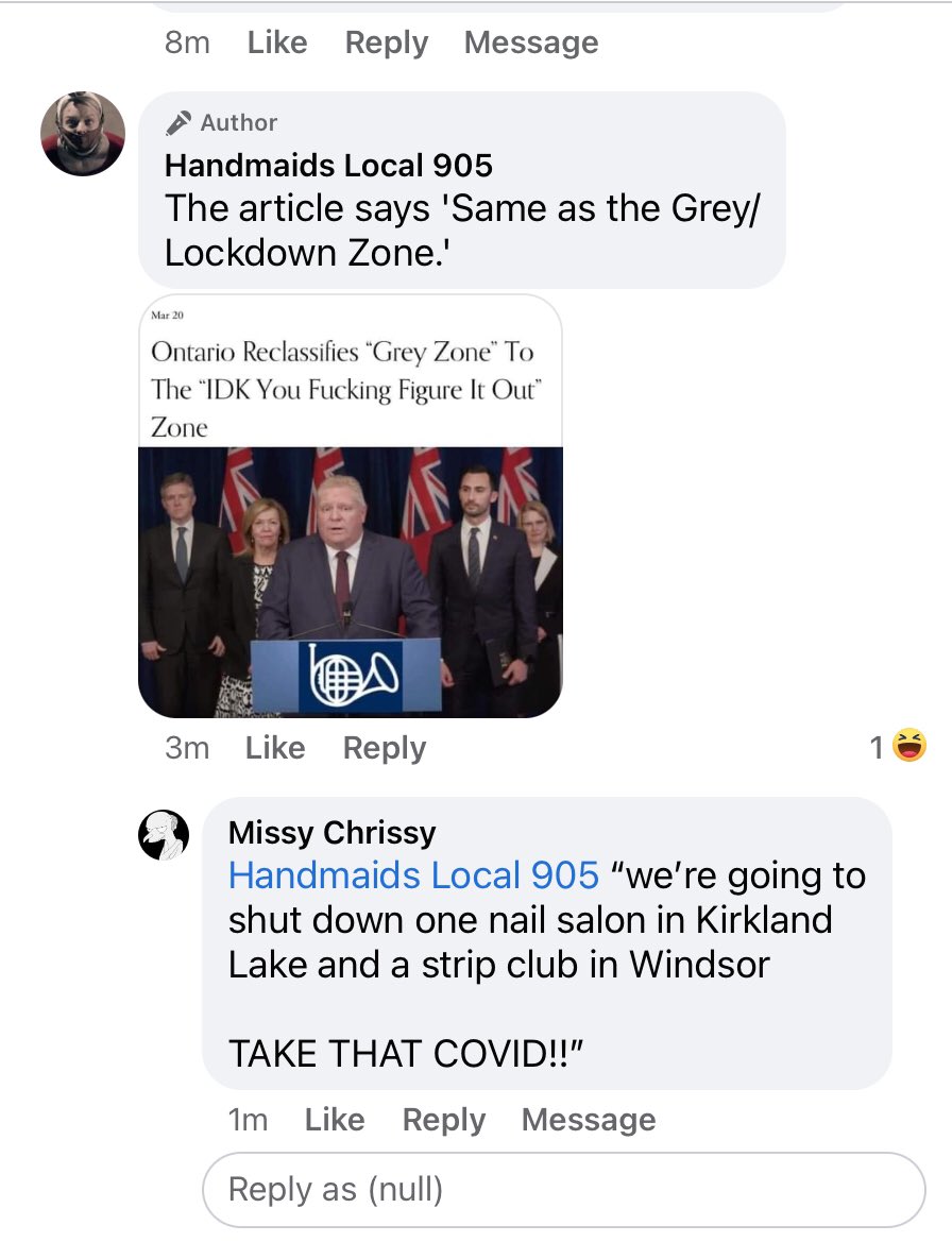 AHandmaid2's tweet photo. @YoniFreedhoff @IshatReza #Mockdown3 #ontariolockdown #onpoli #FordfailedOntario https://t.co/OSCaSOdBTt