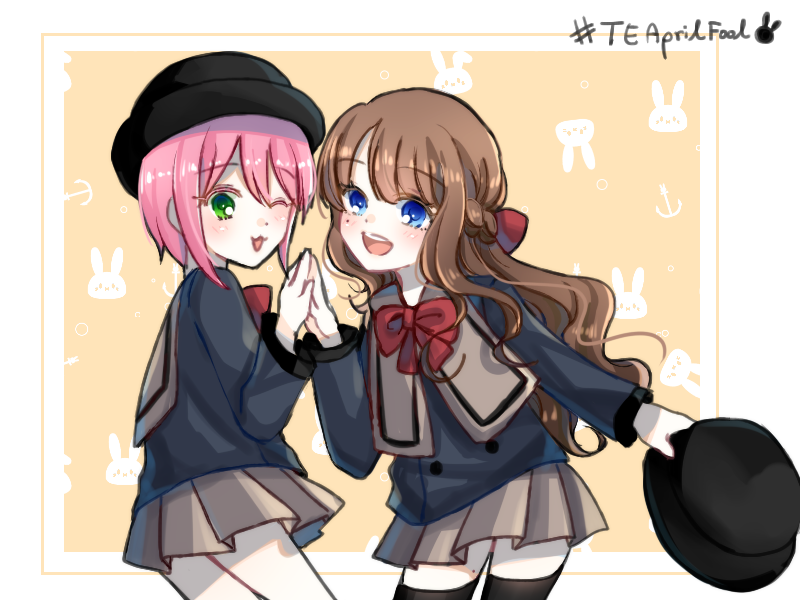 Helena_Shino's tweet photo. (แปลงร่างเป็นเด็กประถมกับ @TE_Pinkcarrotto !) #TEAprilFool https://t.co/Gd9nklRZqA