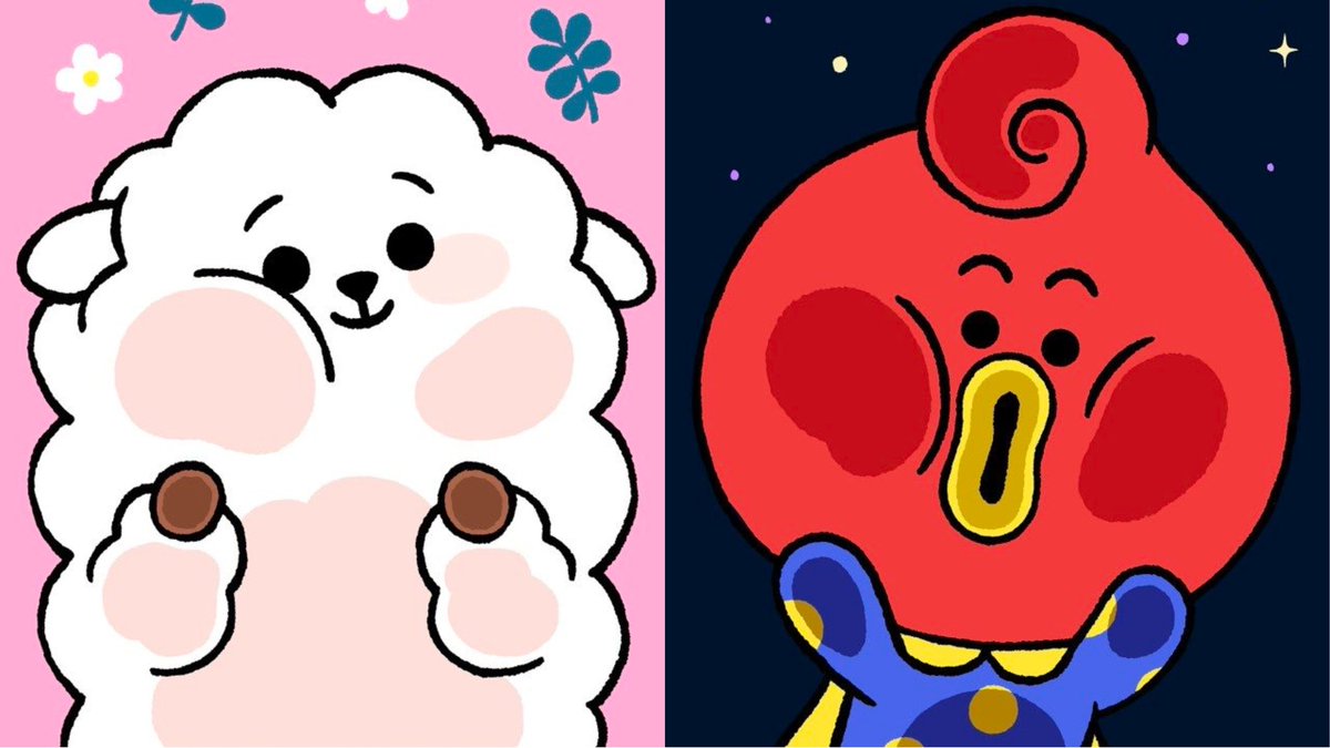 vantends's tweet photo. rk &amp; titi took over bt21's account and i'm so devastated at their header :( so cute https://t.co/N4DNwaWvSu