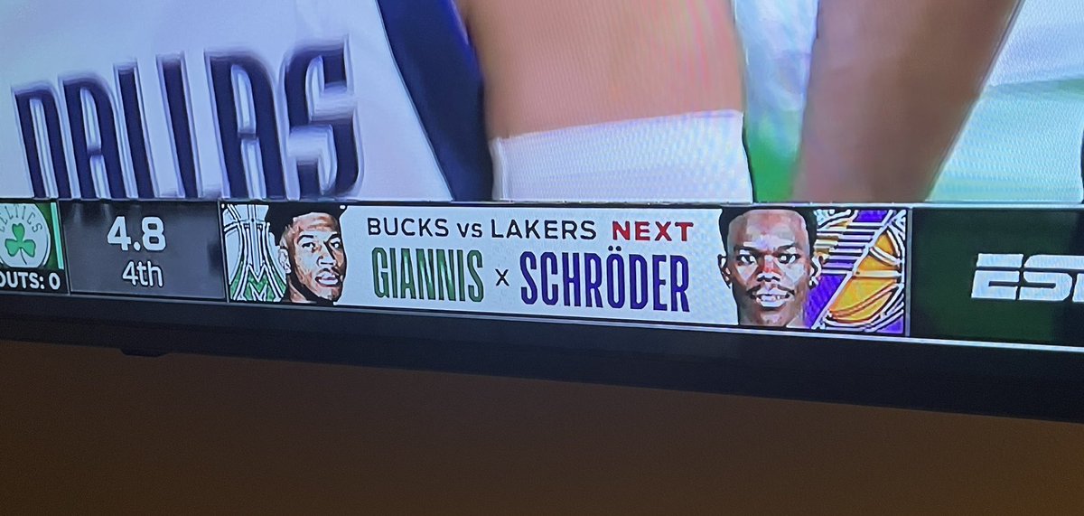 jim_staley's tweet photo. Denis has gone from the @okcthunder sixth man to the promotional foil for Giannis... life’s weird. https://t.co/xkBx95GYB7