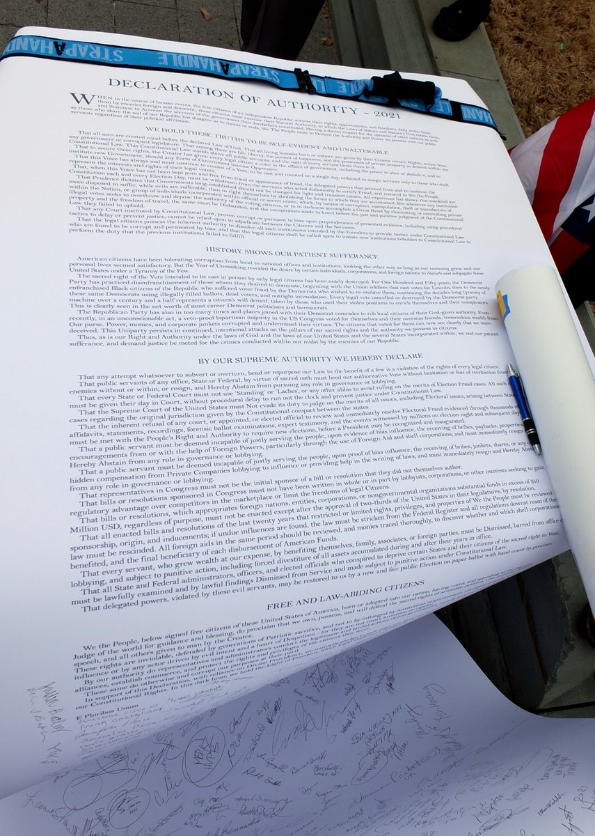 DianthaSol's tweet photo. Good, readable photos of the infamous seditious Declaration signed by many PBs, among others. One Hudson Valley Proud Boy signed "MERKZ HVPB".
@nine_niall @nate_thayer @ne0ndistraction @Detrumpify_org 
Photos (c) Bruce Guthrie
https://t.co/g9L2I9S5nS https://t.co/lT9UmtB05x