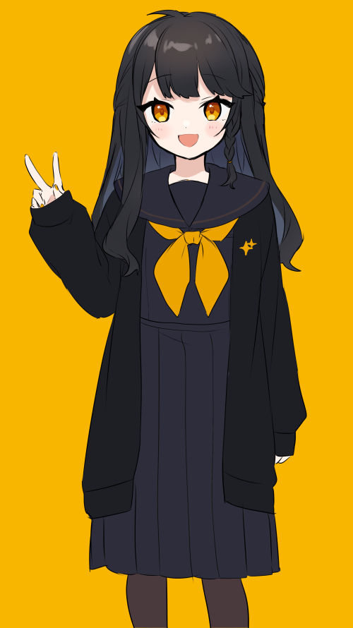 「全身真っ黒もいいな～ 」|山吹色のイラスト