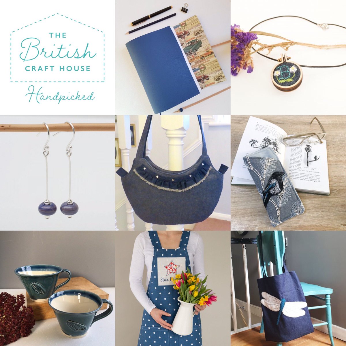 Morning! It’s Thursday and time for a #teamworkthursday  collage featuring some of the artisans over at <a href="/BritishCrafting/">BritishCraftHouse</a>. the makers are @RudiandCo, Little Green Studio, @TheTulipHouse1, <a href="/handcraftbygina/">Gina Carpenter</a>, @Irene_C_designs, <a href="/malloryjournals/">MalloryJournals</a>, @Lucinda56231801 , <a href="/wildrosedesign7/">Linda Wild</a>
