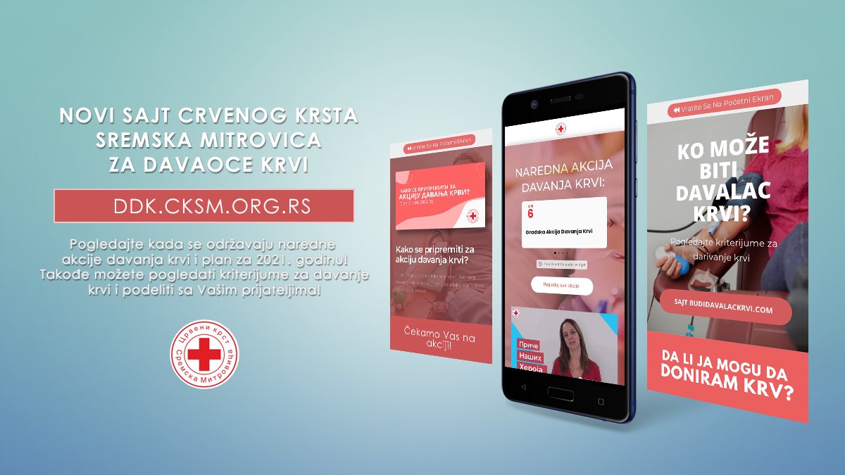 CKSMtw's tweet photo. POSETITE NOVI SAJT CRVENOG KRSTA SREMSKA MITROVICA ZA DAVALAŠTVO KRVI ⬇️⬇️⬇️
 
Saznajte kada možete da date krv i pogledajte plan za 2021. godinu! Pogledajte kriterijume za davanje krvi i podelite sa prijateljima! 🩸

https://t.co/pau7uctAK4 https://t.co/9sm2sAJK36