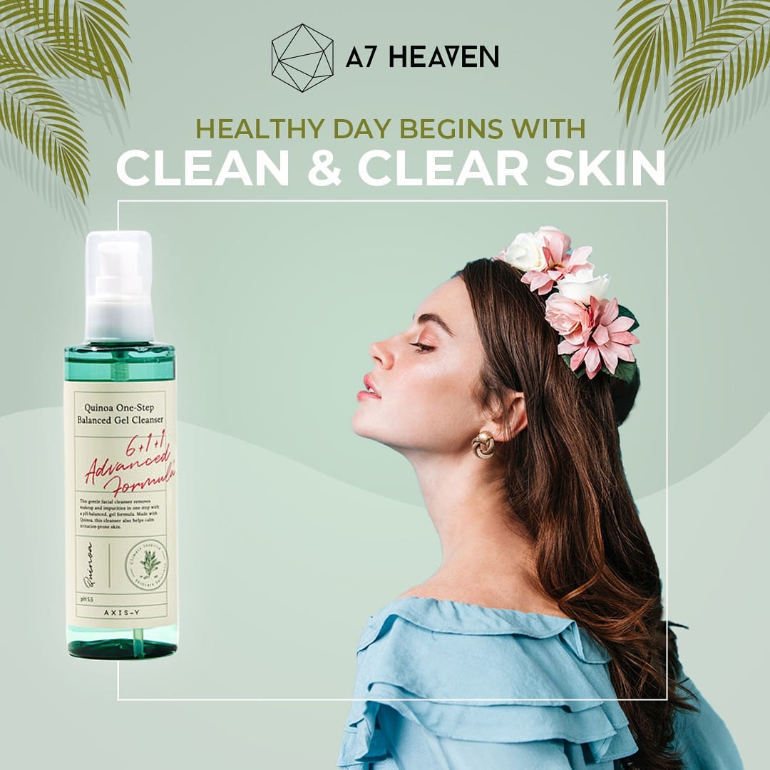a7heaven's tweet image. Axis Y Quinoa One-Step Balanced Gel Cleanser:
•Removes impurities and makeup 
•Removes excess keratin &amp;amp; free radicals 
•Rebuilds skin

#axisy #axisyindonesia #skincarekorea #kbeauty  #bestskincare #organicskincare #Koreanbeauty #skincarehalal #dubai #koreanskincareroutine