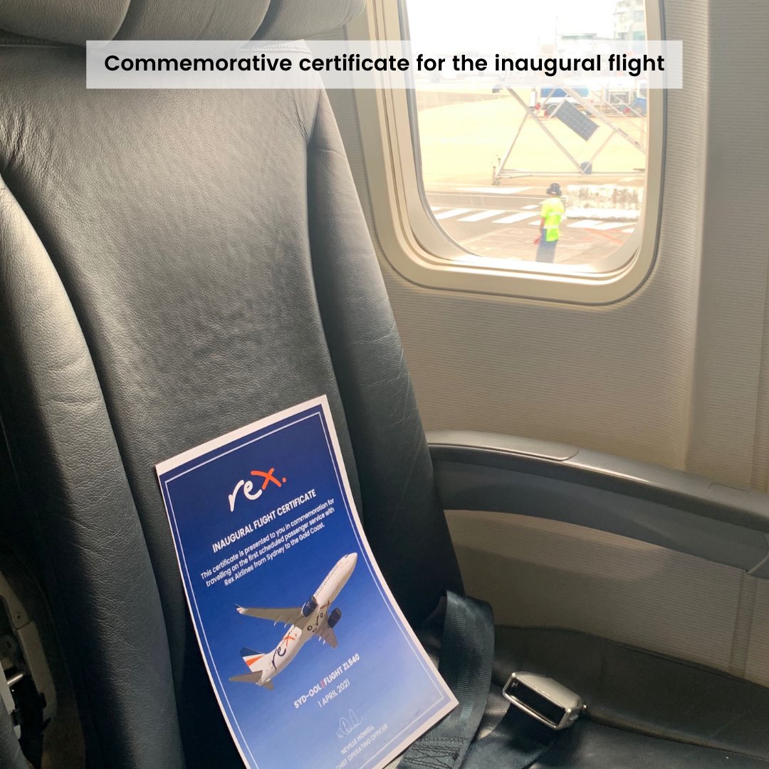 RexAirlines's tweet photo. An eventful week for Rex Airlines and we are closing off the inaugural events with Sydney & Gold Coast return flights. Fares are half-price from Sydney to the Gold Coast! Check out our website at https://t.co/Pv97NI06Jo to find out more.
#rexfirstflight #rexinaugural #rexdomestic https://t.co/jYJlWYufxh