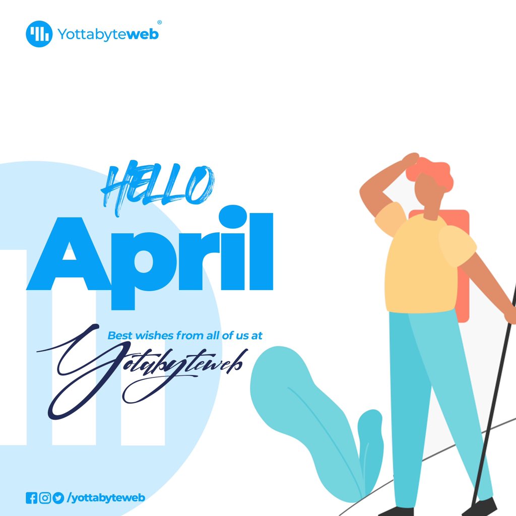 YottabyteWeb's tweet photo. May God grant you the insight and courage to achieve your goals in this new month and beyond.
Happy New Month of April, from all of us at
https://t.co/JavFrTr7OL 
__
#HelloApril 💙🤍
#100DaysOfCode https://t.co/3oPibgu0m7
