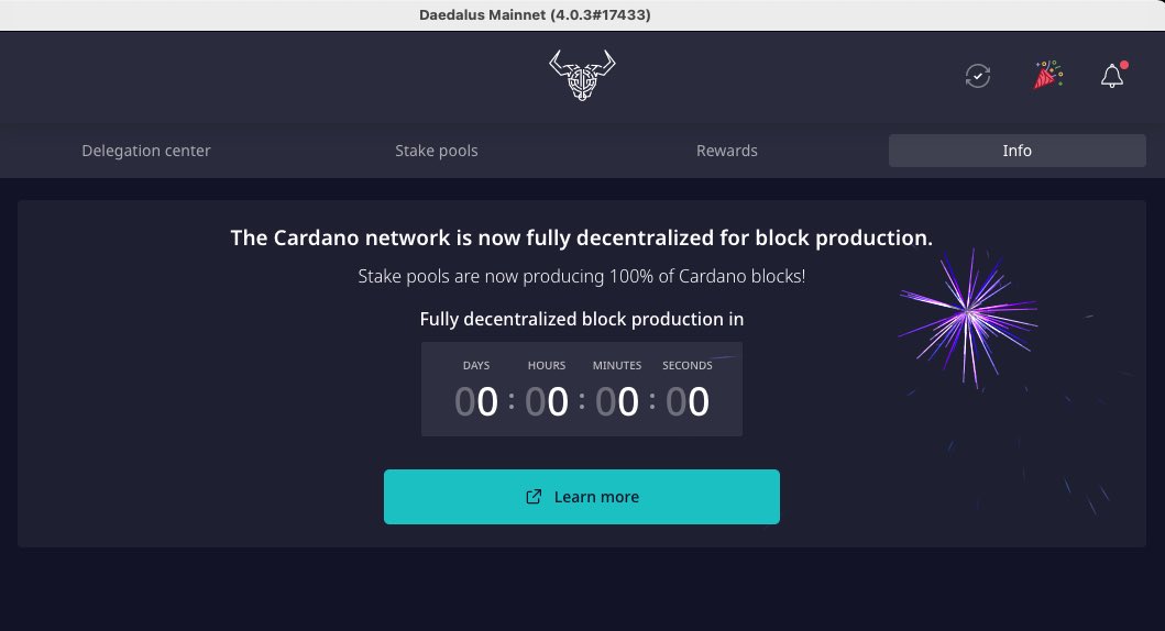 CardanoPro's tweet image. VERY NICE!

The Cardano network is now fully decentralised for block production.

Stake pools are now producing 100% of #Cardano blocks!

Read more:
iohk.io/en/blog/posts/…

#cryptocurrencies #cryptonews #ADA #blockchain