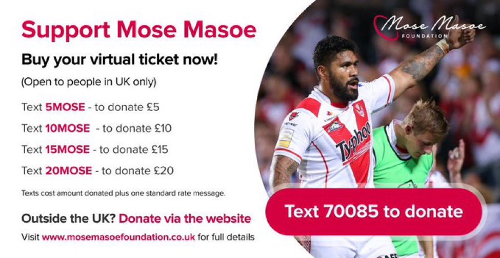 mikeylewis32's tweet photo. Round 2 is here and itβs @MoseMasoe round! Please everyone get behind this and support Mose and his family! @mosemasoefund @SuperLeague #standwithmose #BehindTheSmile https://t.co/mEp0wbBmGC