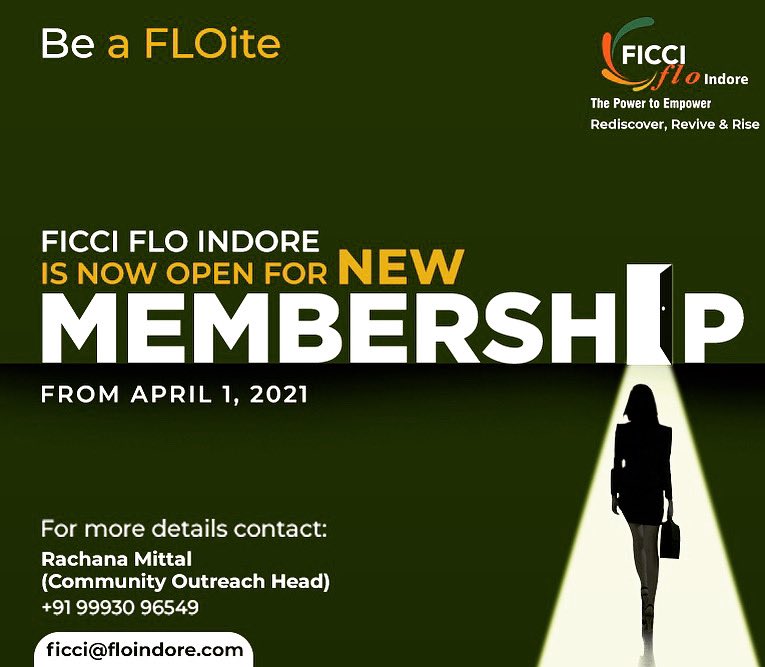 ficcifloindore's tweet photo. JOIN OUR TRIBE TO SHARE OUR VIBES
FICCI FLO Indore Chapter looks forward in welcoming more inspiring women on board.
We are Now open for New Membership for the coming year 2021-22
#FICCI #FICCIFLO #FICCIFLOINDORE #FICCIMEMBERSHIP #INDORE #FLOINDORE #INSPIRINGWOMEN #FLO #FICCI21 https://t.co/7MNpGIAyfx