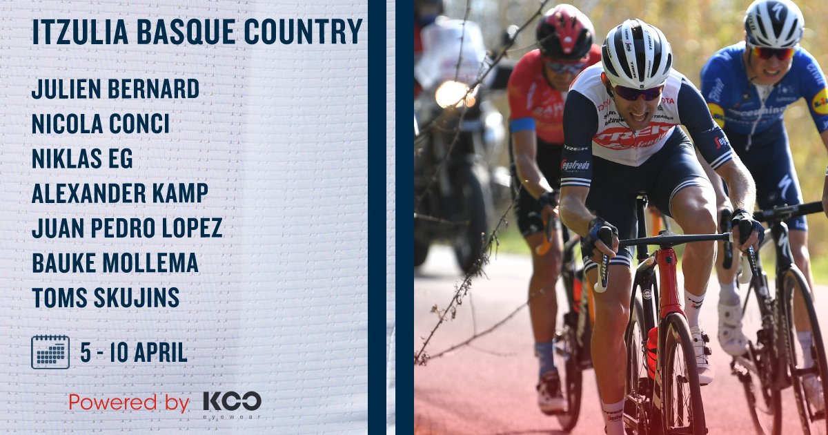 LidlTrek's tweet photo. WorldTour stage racing resumes next week with Itzulia Basque Country 💪🏞

The same squad will also be racing GP Miguel Indurain on Saturday 👊

Bring it on! #Itzulia #GPIndurain https://t.co/CdGZBYVmLh