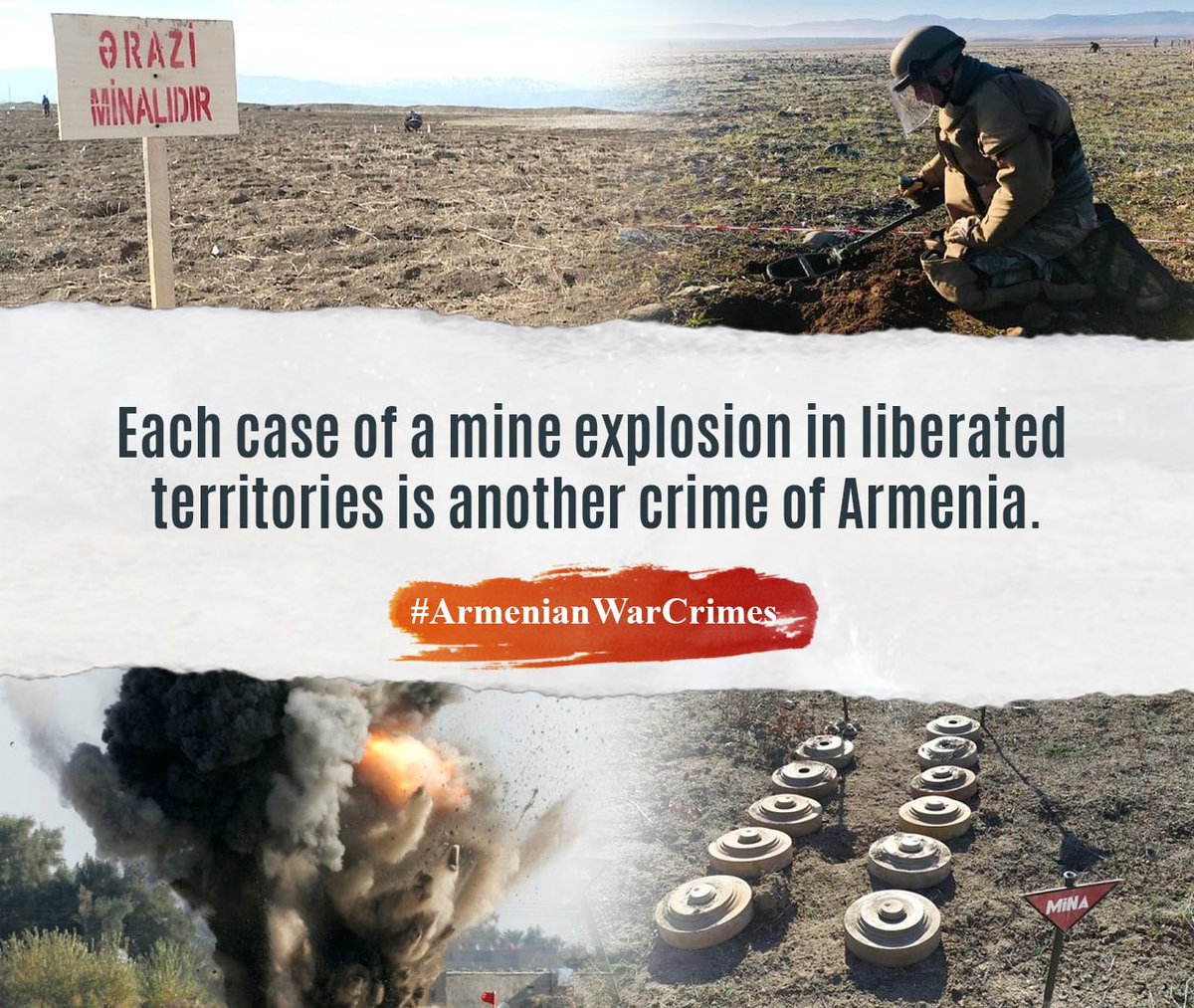 Mine clearance is a big process as Armenians refuse to give Azerbaijan maps of minefields. #ArmenianWarCrimes #IMAD2021