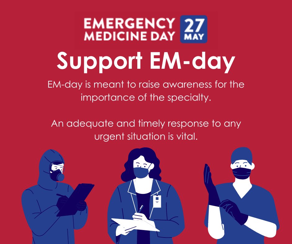 EmergencyDay's tweet photo. Support us by following us and sharing our posts. Celebrate EM-Day on the 27th of May by organising an event like explaining resuscitation in the street, organising an online quiz or educational webinar. Share it with isupport@emergencymedicine-day.org! #EmergencyMedicine https://t.co/tJjmE8rJ5B