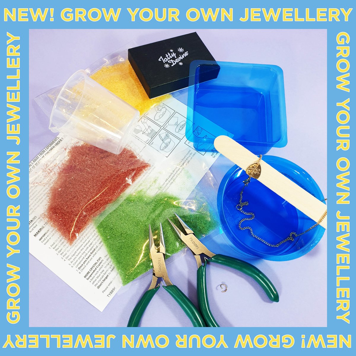 tattydevine's tweet image. NEW NEW NEW! You loved our Jewellery Making Kits so we've taken things one step further... Introducing GROW YOUR OWN JEWELLERY 😍🌱💫 

#NEWIN #GrowYourOwnJewellery #JewelleryMakingKit #TattyDevine #AcrylicJewellery