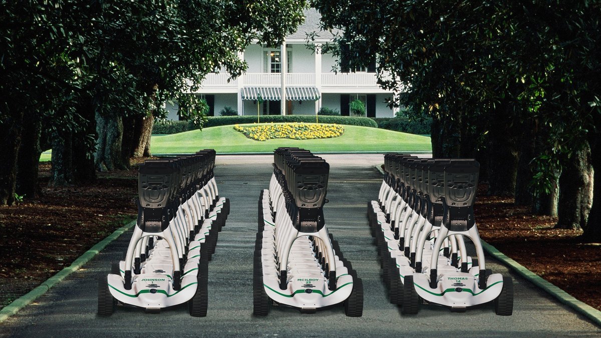 StewartGolf's tweet photo. (1/5) BREAKING NEWS: #COVID restrictions have meant that the 2021 Masters will be the first to be played without caddies. Tournament organisers have arranged a fleet of @StewartGolf #X10Follow trolleys to carry the playerโs bags instead.
Full story: https://t.co/nWmn0xT5s4 https://t.co/vVYZPk6DZx