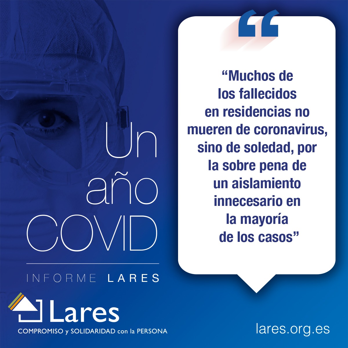 Laresmayores's tweet photo. #InformeLares 'UN AÑO COVID': El aislamiento que han sufrido muchas #personasmayores en #residencias ha ocasionado consecuencias físicas y psicológicas. Hay personas que han muerto por #SOLEDAD.

Informe completo en ➡ https://t.co/OOyqI2HQ7V
#LaresVozdelaDependencia https://t.co/JlIhbOau2l